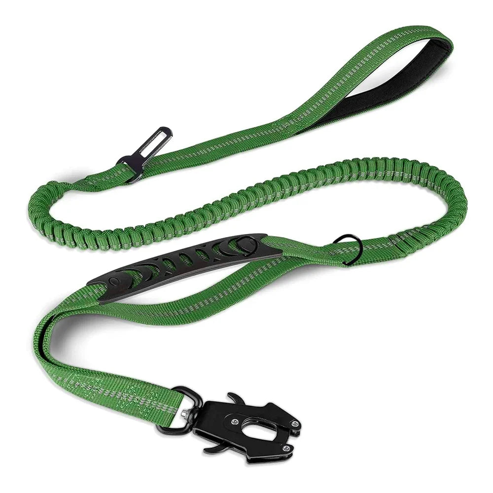 Heavy-Duty Bungee Dog Leash with Car Seatbelt Clip