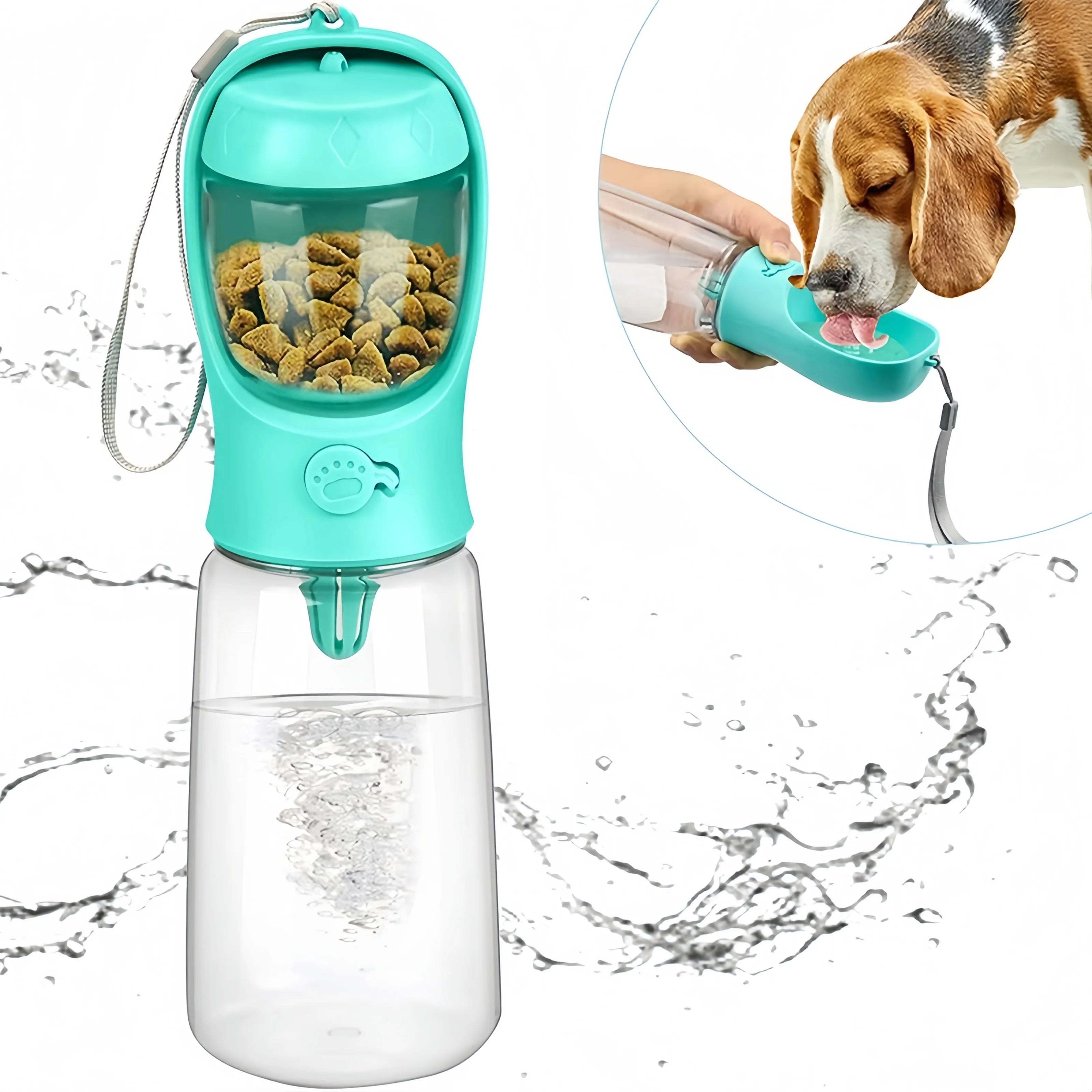 3 in 1 Portable Water Bottle With Food Dispenser.