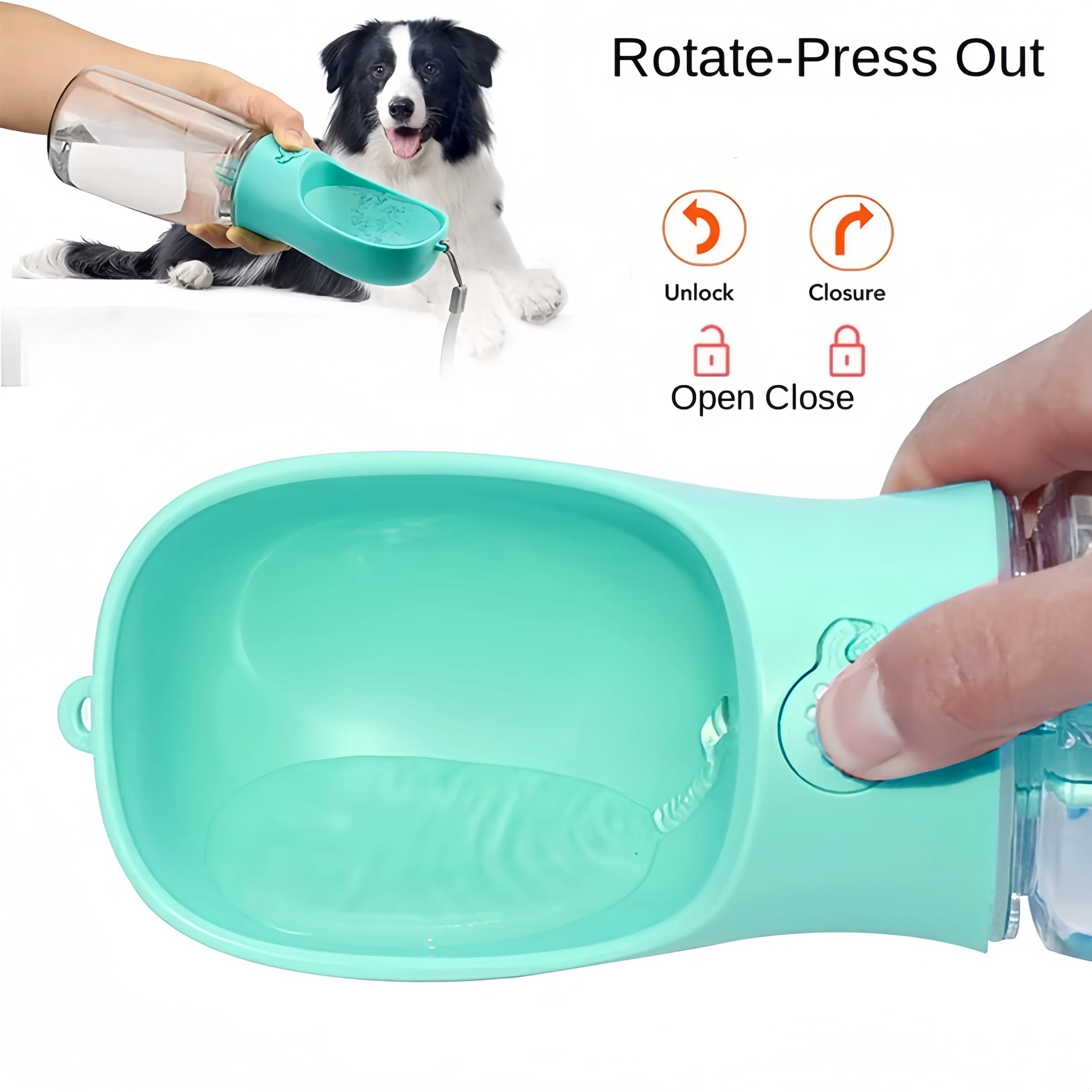 3 in 1 Portable Water Bottle With Food Dispenser.