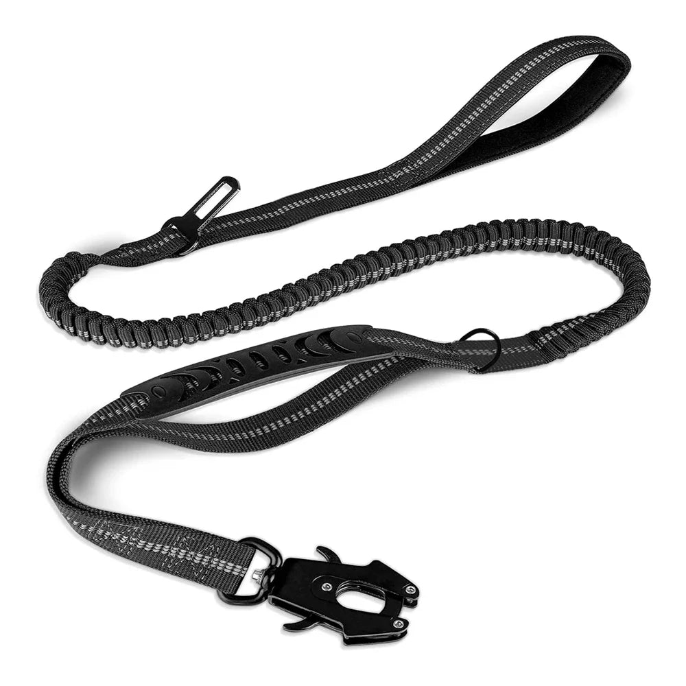 Heavy-Duty Bungee Dog Leash with Car Seatbelt Clip