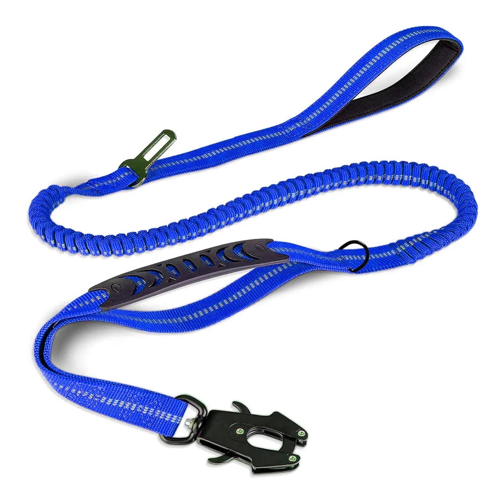 Heavy-Duty Bungee Dog Leash with Car Seatbelt Clip