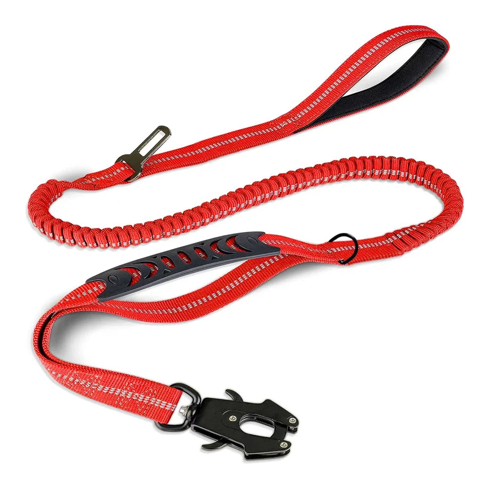 Heavy-Duty Bungee Dog Leash with Car Seatbelt Clip