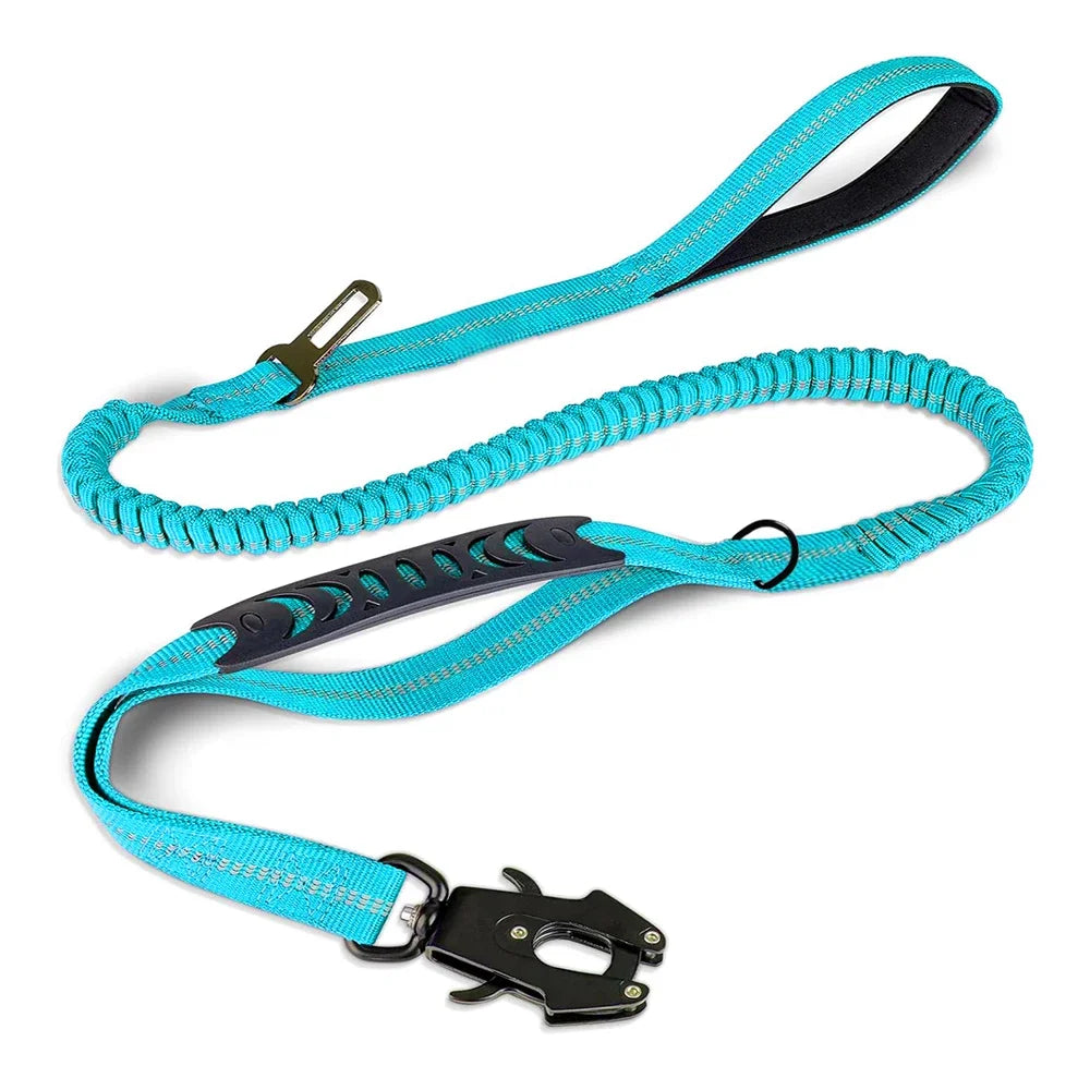 Heavy-Duty Bungee Dog Leash with Car Seatbelt Clip